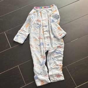 Magnetic Me Baby Onesie with Animal Print - Blue and Orange